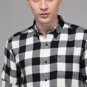 Classic Black & White Checkered Shirt for Men